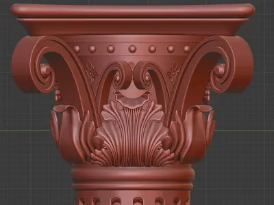 Baroque Pillar Free 3D model