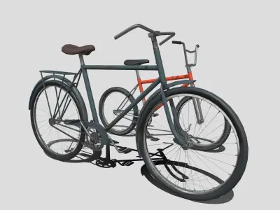 Two low poly bikes Low-poly 3D model