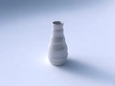 Vase curved with smooth horizontal ribbons 3D print model