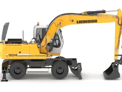 Liebherr Wheeled Excavator A904c Litronic 3D model