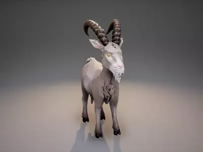 Stylized Goat Low-poly 3D model