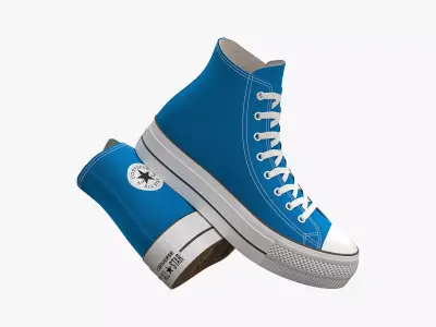 Chuck Taylor All Star Lift Platform High Top Blue 3D model