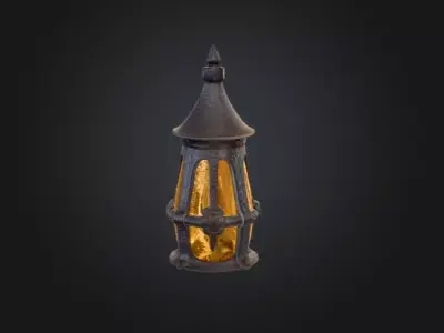 hanging lantern Low-poly 3D model