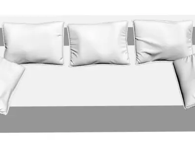 Dark cushions for a sofa 3D model