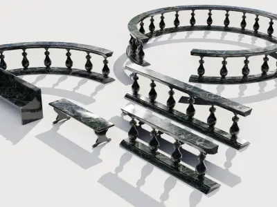 Marble Column 3D model Low-poly 3D model