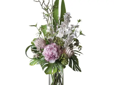 Flower Set 078 Tropical bouquet 3D model