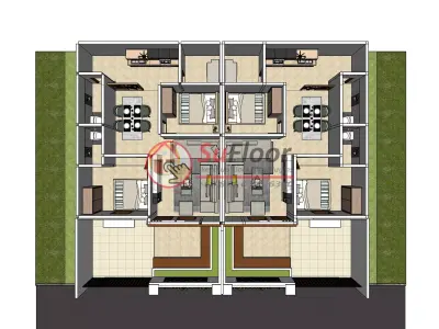 House 7x12m code 566 - Sketchup 3D model 3D model 3D model