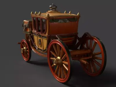 Chinese ancient  carriage   Low-poly 3D model by aceimagedesign-1 from CGTrader