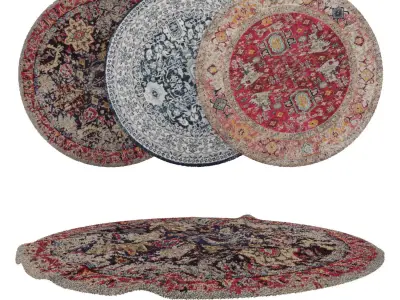 Round Rug Set 250 3D model