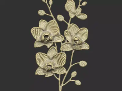  orchids design petal detail luxury unique leave flower 3D print model