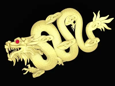 Luxury Chinese Dragon Pendant 3D Jewelry Model 3454 3D print model
