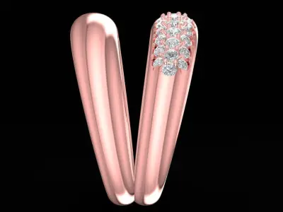 Twisted Diamond Band Ring 3D Model  2456 3D print model