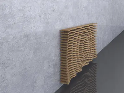 Parametric Wavy Wooden Wall Decor 13 - CNC files for cutting 3D model