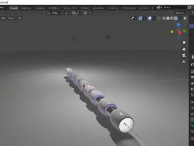 Sci fi Snake  Low-poly 3D model