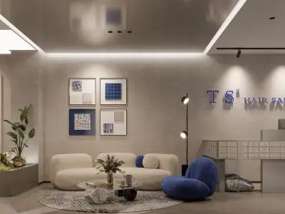 modern hair salon interior 3D model