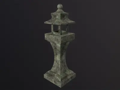 Japanese Stone Lantern 3D Model Low-poly 3D model