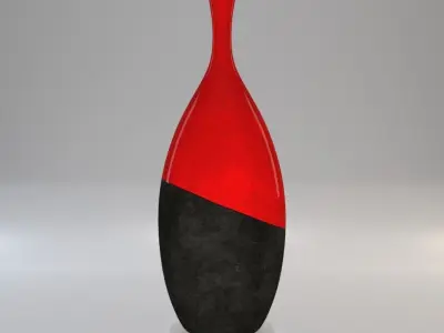 Vase - Dark Concrete and Red Ceramic - 100 cm high 3D model
