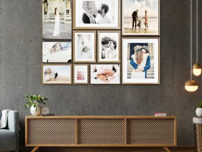 Ten photo frame 01 Low-poly 3D model