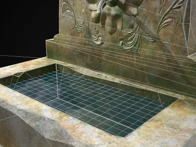 Floral Wall Fountain  Low-poly 3D model