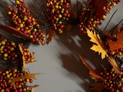 Autumn wreath 3D model