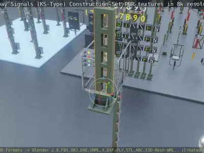 Railway Signals KS-Type Construction-Kit  Low-poly 3D model