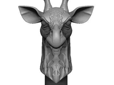giraffe head 3D print model