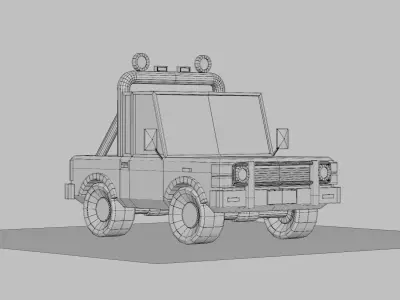Car Low Poly Vehicle Low-poly 3D model