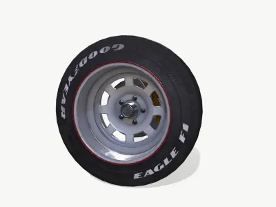 Rally wheel Good Year Low-poly 3D model from CGTrader