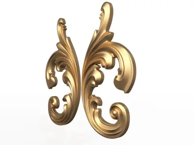 Corner Carved Decoration CNC 02 Low-poly 3D model