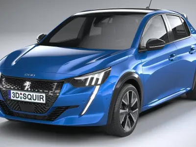 Peugeot e-208 2020 3D model