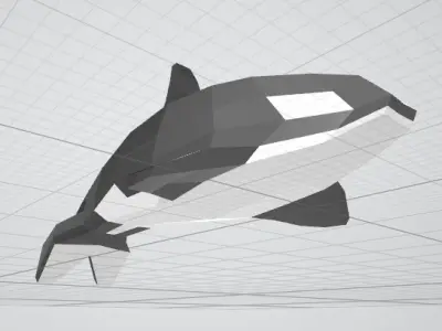 Killer whale template papercraft 3D model Low-poly 3D model