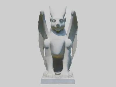 Stone statue Low-poly 3D model