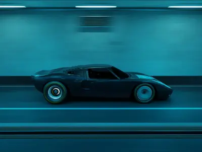 Automotive Tunnel Scene 3D Blender File Textured Day And Night  3D model