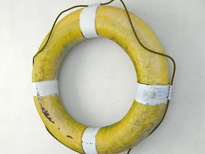 1950s Yellow Life Preserver 3D model
