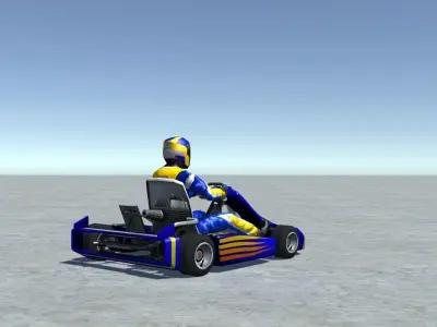 Low Poly Kart With Player 6 Low-poly 3D model