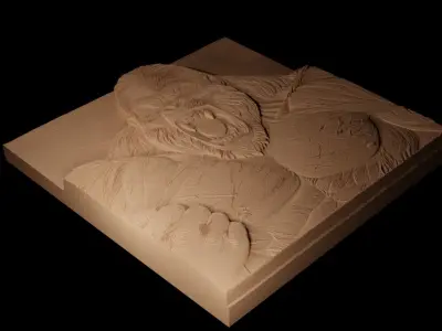 Gorilla CNC 3d Print High Relief Sand Casting 3D print model