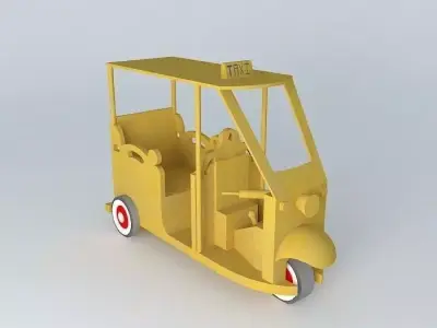 wooden thailand taxi Free 3D model