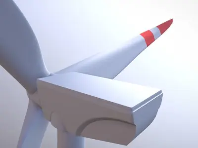 Wind Power Station Rigged and Animated 3D model