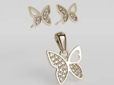 butterfly jewelry game 3D print model