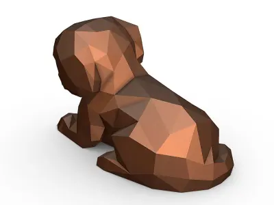 maltipoo laying down 3D print model