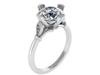 Round Diamond Ring 0909 3D print model