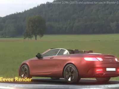 City Car 86 Top-Class Cabrio Open Type-A Brown Low-poly 3D model