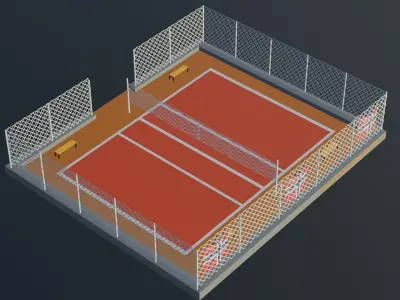 Volleyball Stadium - Norway Low-poly 3D model
