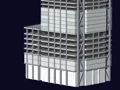 3 World Trade Center at 175 Greenwich Street Low-poly 3D model
