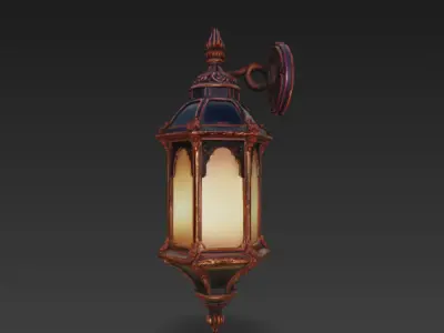 realistic wall lamp 3D model