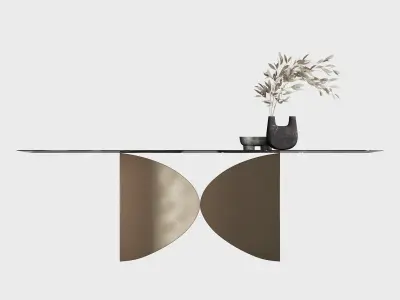 Lago Meet Table with Vase Decoration 3D model