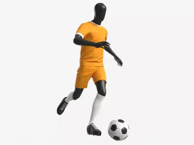 Male Mannequin in Soccer Uniform in Action 01 3D model