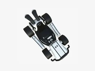 Cartoon Kart I08 White - Vehicle Racing Design Low-poly 3D model