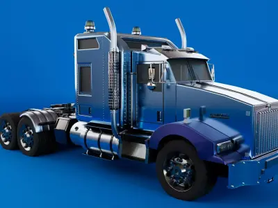 Truck Car Kenworth T-800 Aerodyne  Low-poly 3D model