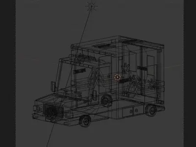 Cartoon Ambulance Low-poly 3D model